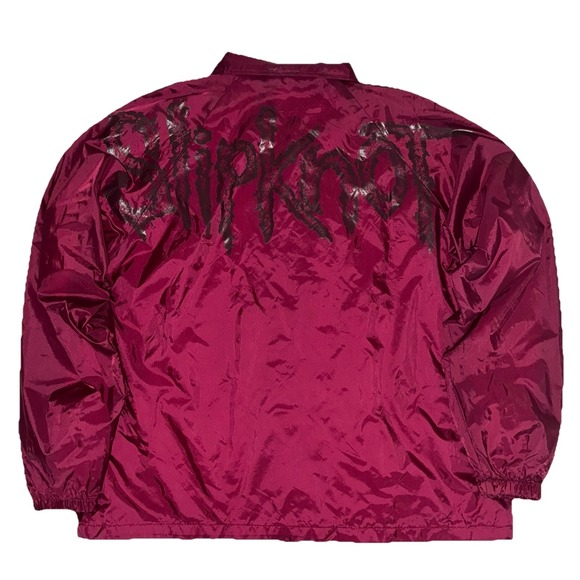 Slipknot Coach Jacket L Burgundy Windbreaker NEW *flaw - Picture 1 of 16
